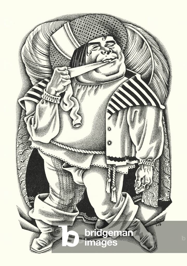 Illustrazione per le gesta eroiche di Gargantua e Pantagruel (lito)