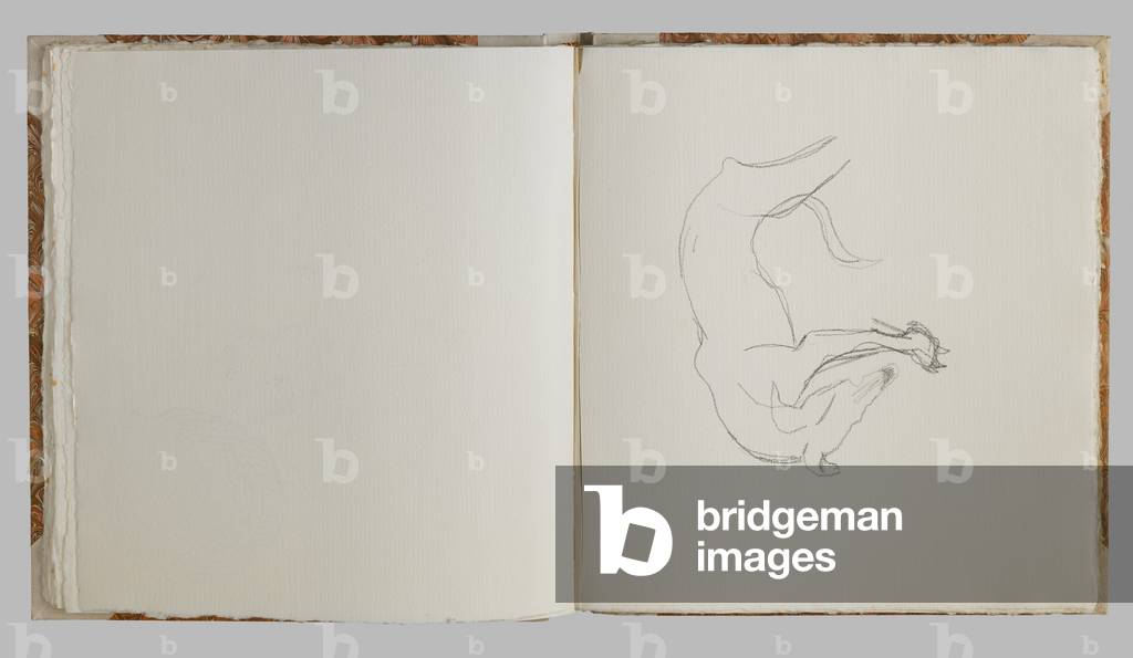 Page from a sketchbook by Lucian Freud, b/w