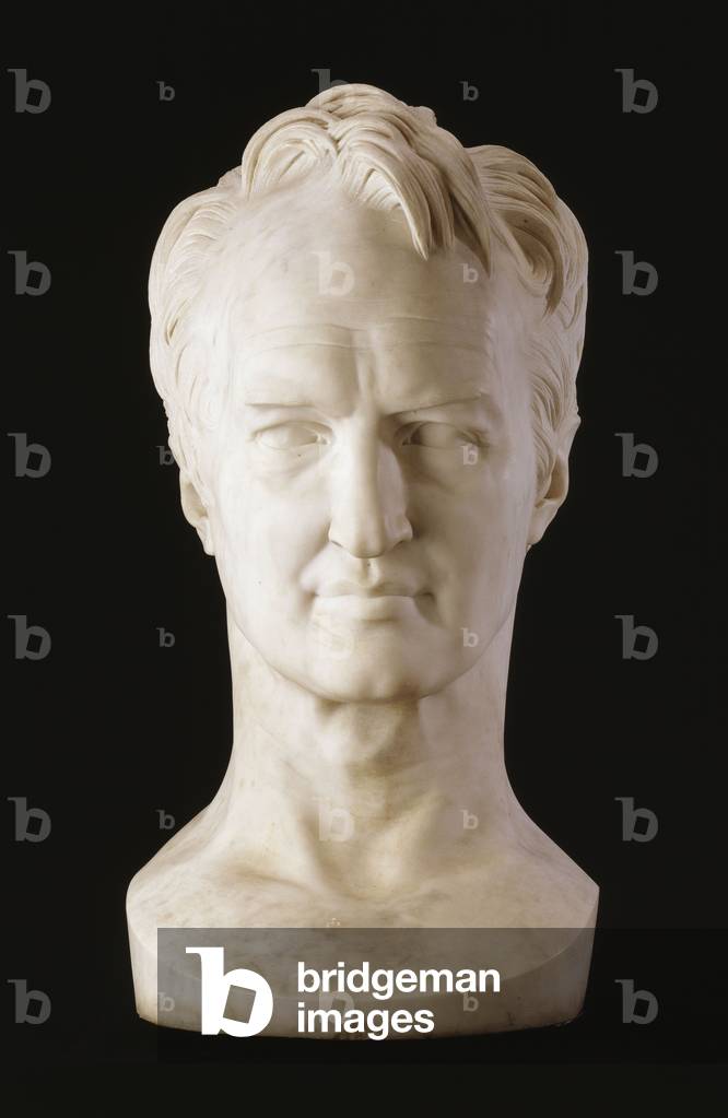 Eine monumentale Marmorbüste von Alexander von Humboldt, 1843 (geschnitzter Marmor)