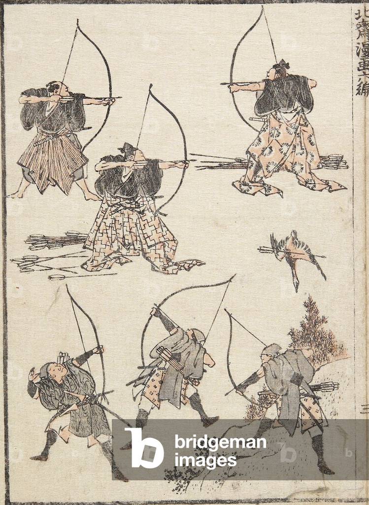 "Bogenschützen", 1817 von Katsushika Hokusai