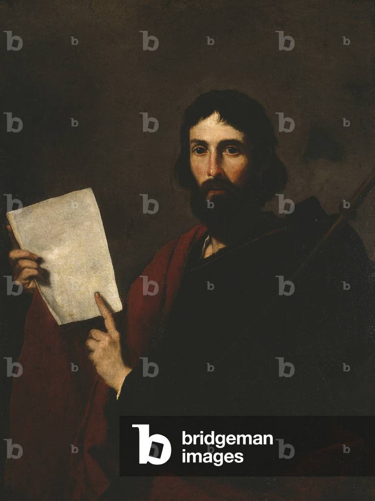 Bild von Gemälde "St. James the Greater (Öl auf Leinwand)" von Jusepe de Ribera, b/w
