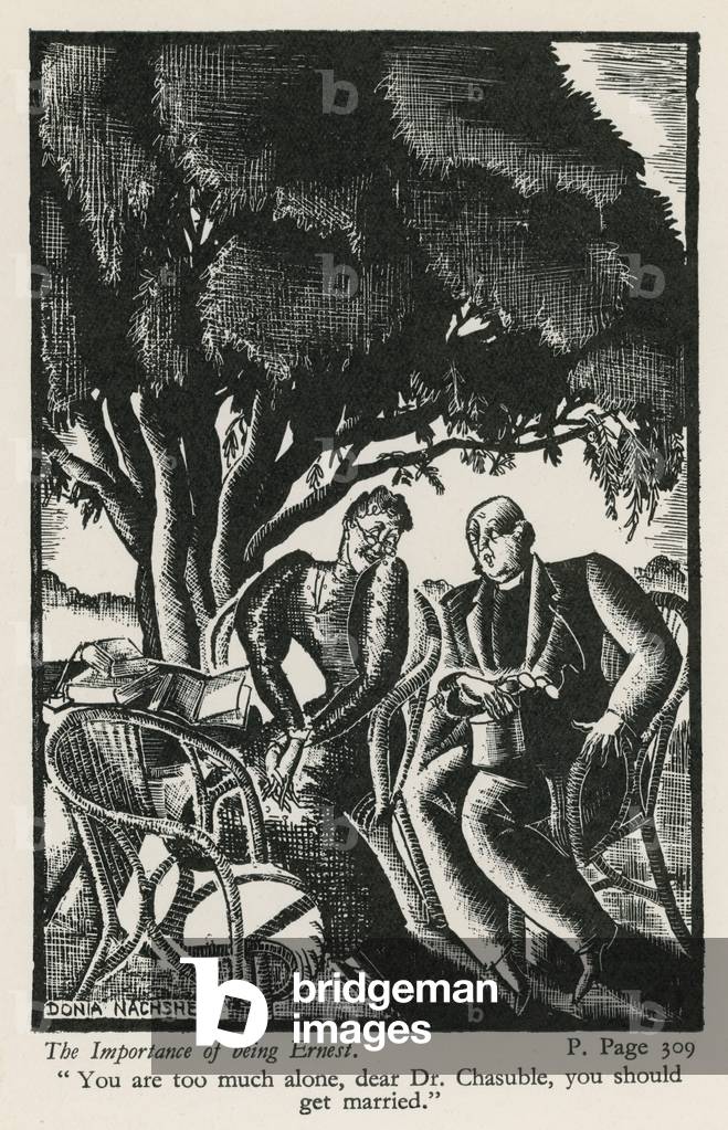 The Importance of being Ernest (woodblock) by Donia Esther Nachshen