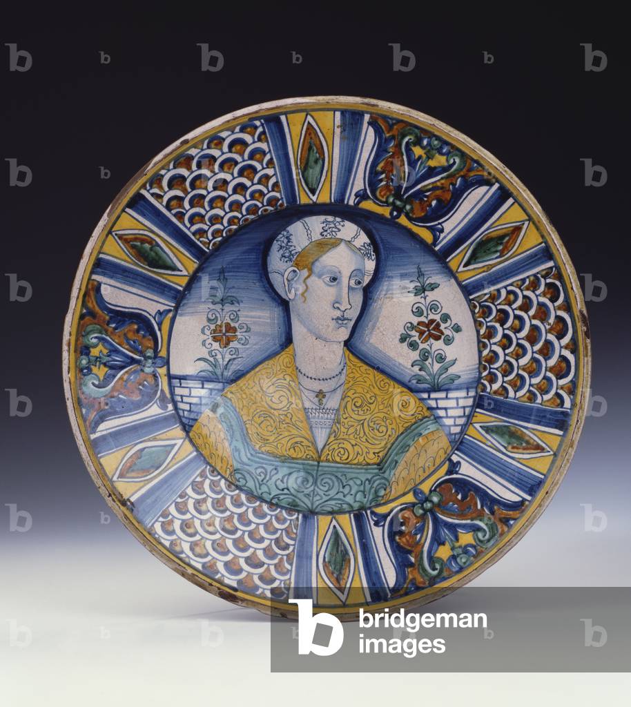 A Deruta large portrait dish by Italian Artist