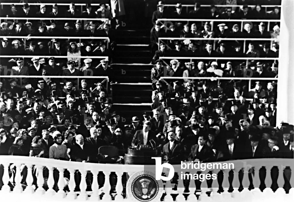 Image of JOHN F.KENNEDY, delivering his Inaugural Address as President
