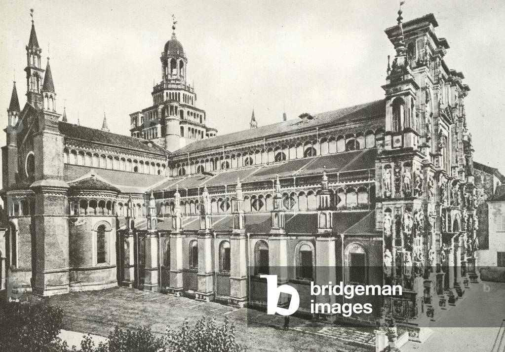 "Certosa di Pavia" 1905 di Italian Photographer, b/w