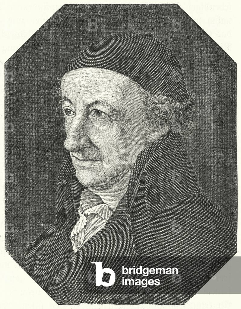 Ritratto del poeta tedesco Christoph Martin Wieland in età avanzata (incisione)