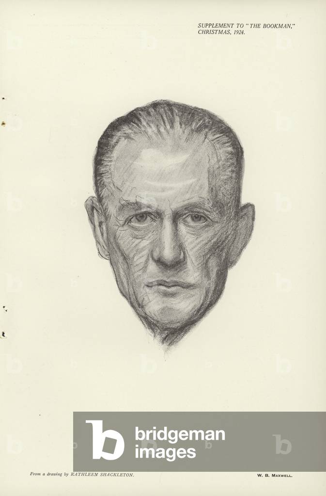 Image de Estampe représentant Portrait de W B Maxwell (litho) par Kathleen Shackleton, b/w