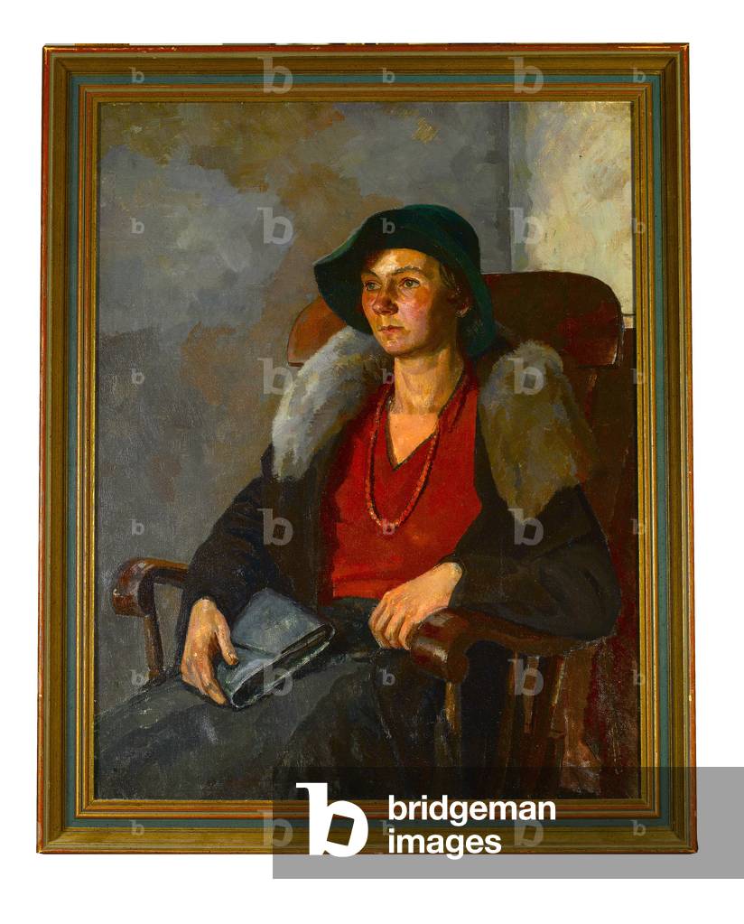 il verde cappello (signora geoffrey rhoades), c. 1930 (olio su tela)