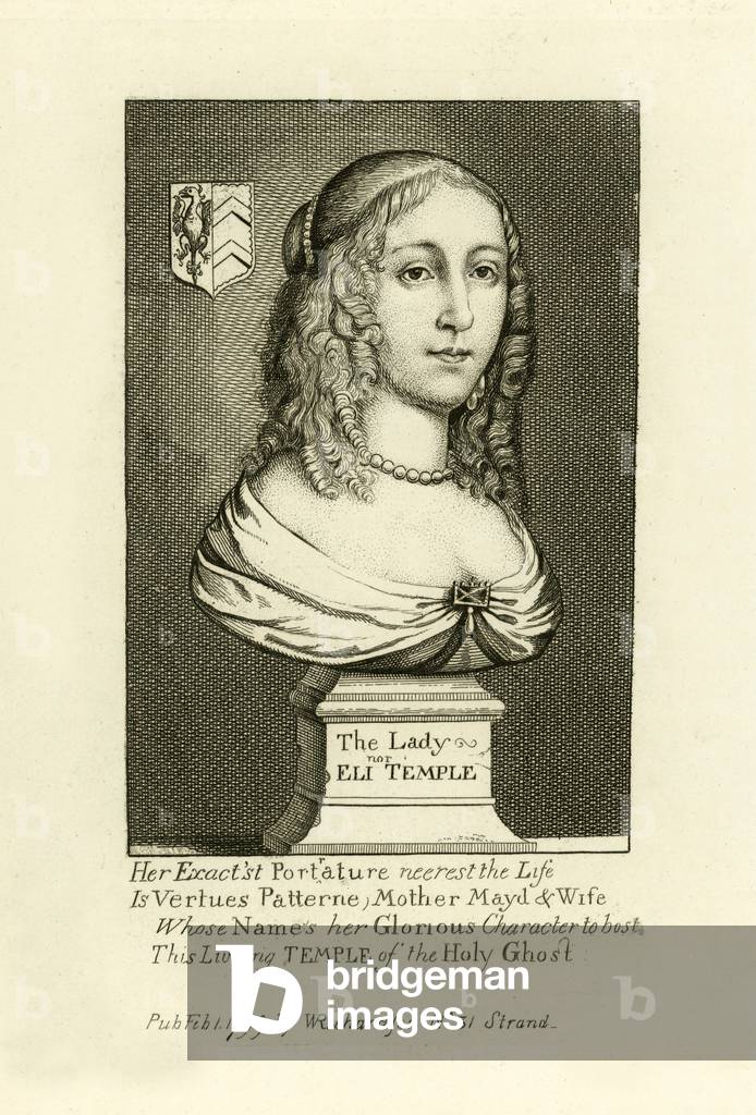 Temple Lady Eleanor (gravure) par English School, b/w