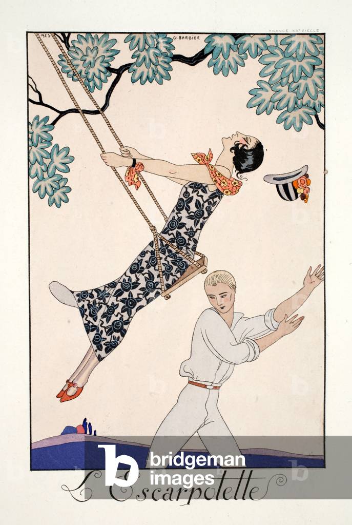 The Swing, 1923, from 'Falbalas & Fanfreluches, Almanach des Modes Présentes, Passées et Futures', 1924 (color