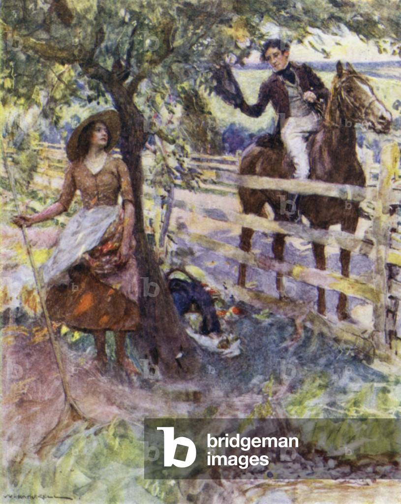 Maud Miller (colour litho) by William Hatherell