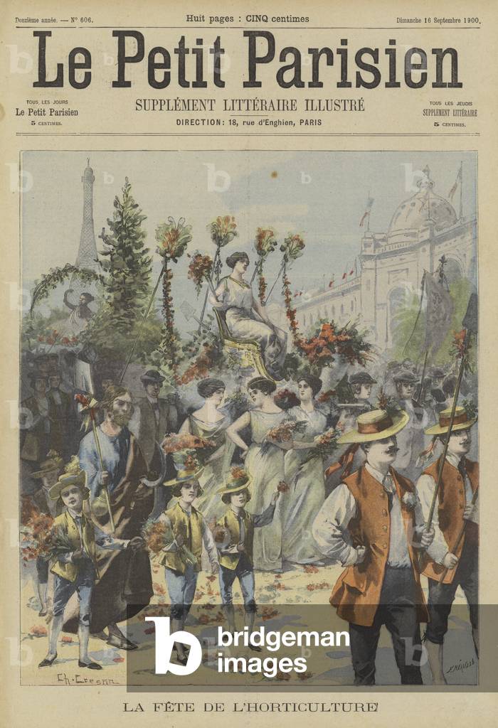 "Gartenfestival in Paris (Farblitho)" von Fortune Louis Meaulle