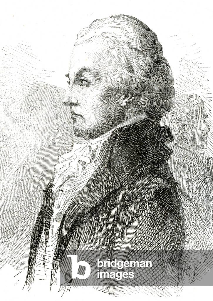 Bild von Gravur "Französische Revolution — Antoine Barnave war ein französischer Politiker und zusammen mit Ho