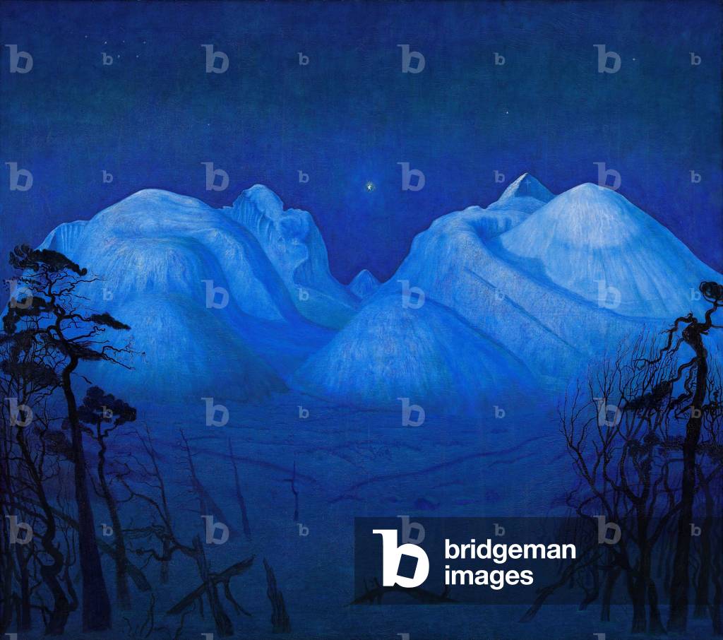 Winternacht in den Bergen, 1914 (Öl auf Leinwand)