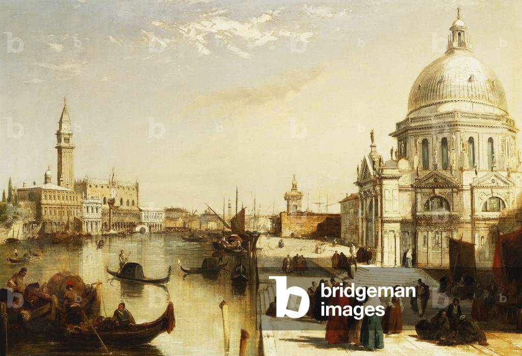 Der Canal Grande mit Santa Maria della Salute, Venedig, (öl auf leinwand)