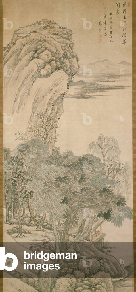 Paesaggio dopo Shen Zhou, 1700 circa (inchiostro e colore su carta)