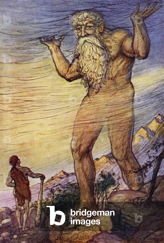 „Ich werde dort den Berg hinter dir klettern und dich von deiner Last entlasten“ (Farblitho)