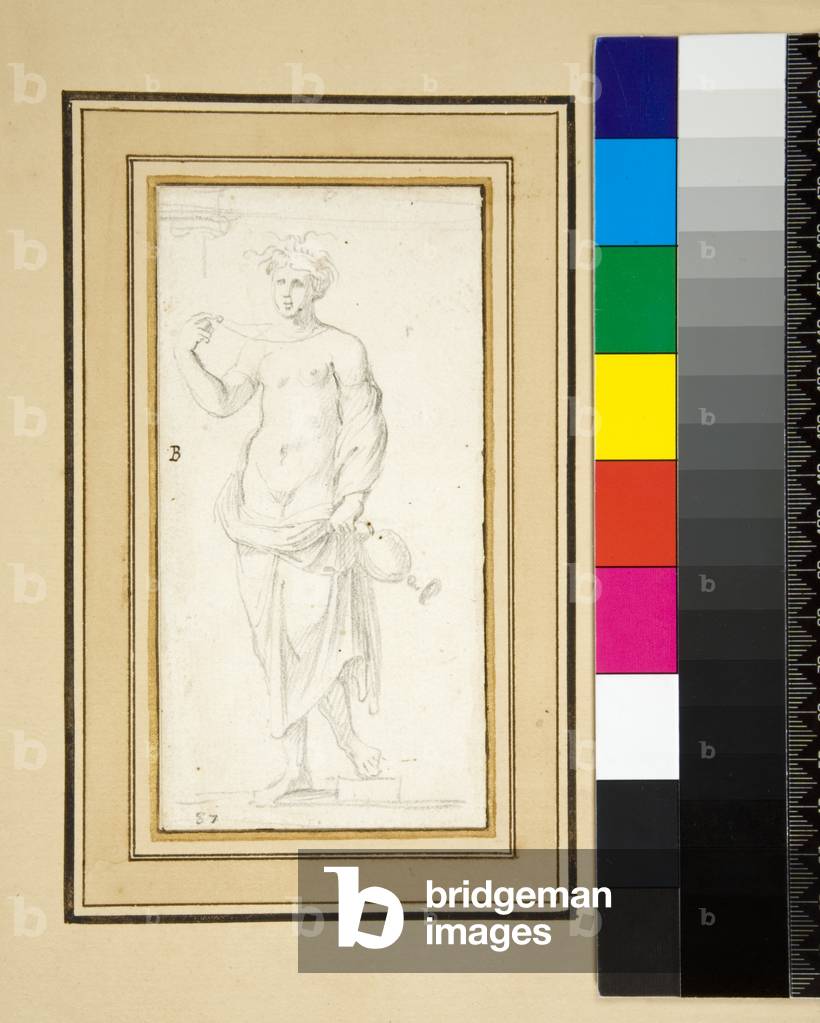 Bild von Zeichnung "Weibliche Figur mit Vase (Bleistift)" von Pietro Santi Bartoli