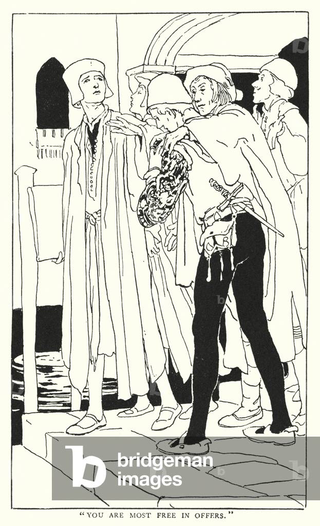 Illustrazione per The Merchant Of Venice di Shakespeare (lito)