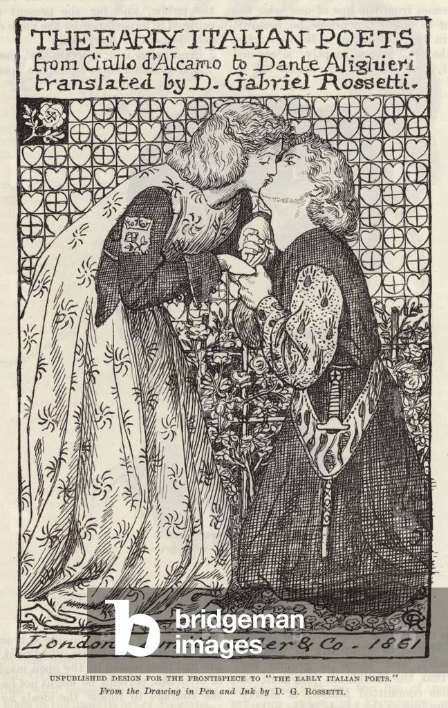 Unpublished design for the frontispiece to The Early Italian Poets (engraving)