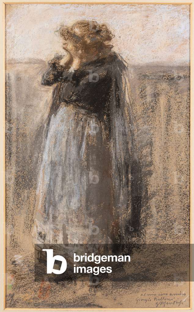 Bild von Zeichnung "Sad Time (Pastell auf Papier)" von Giuseppe Mentessi
