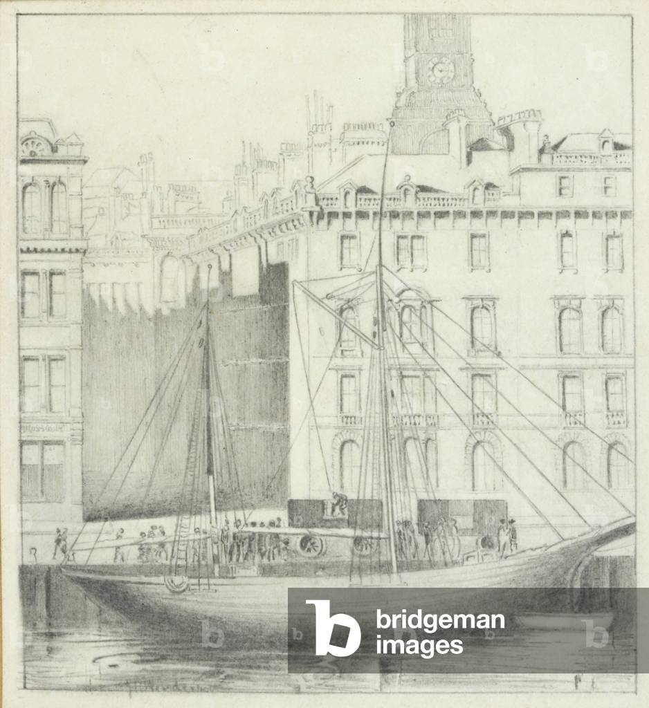 Quayside, Newcastle (Bleistift auf Karte)