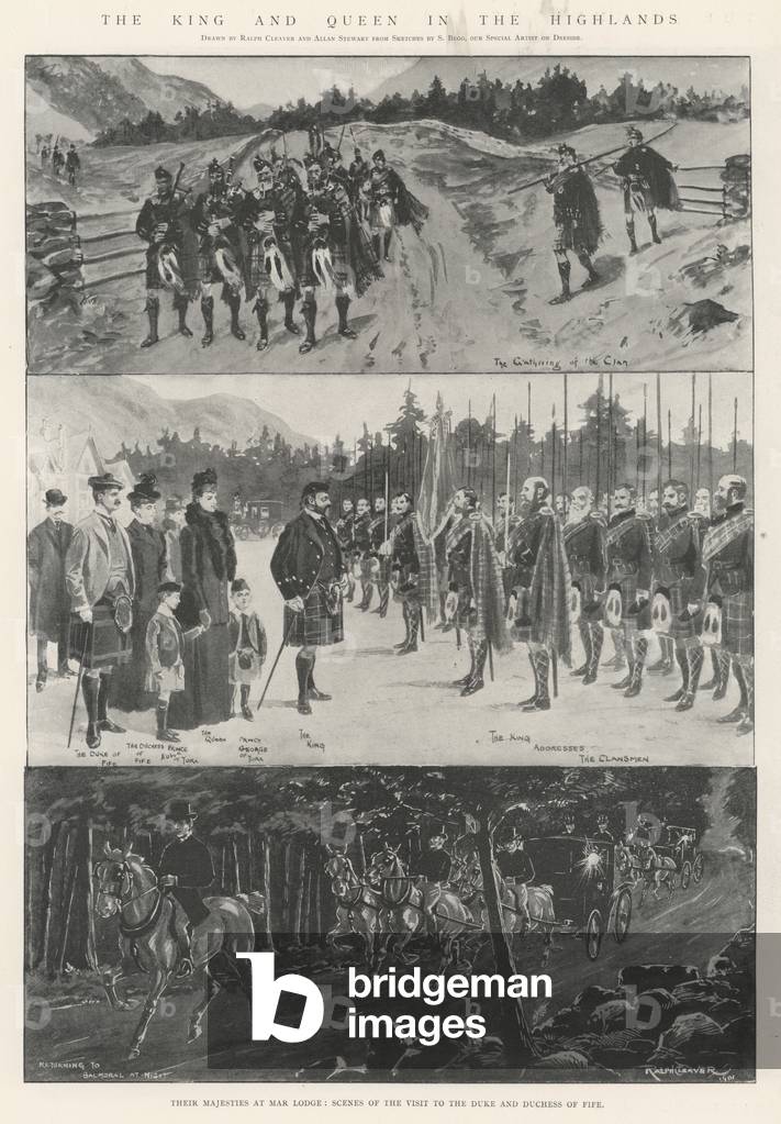 Image of The King and Queen in the Highlands (litho) by Cleaver, Ralph ...