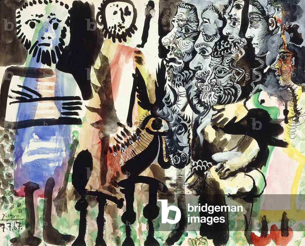 Figuren, 1967 (Gouache, Aquarell, Stift, Pinsel und indische Tinte auf Papier)