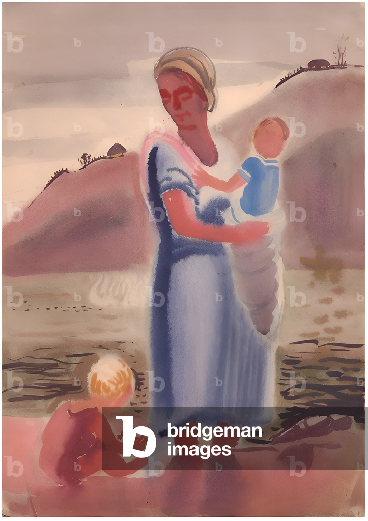 Madre e figli, 1937 (c/c su carta)