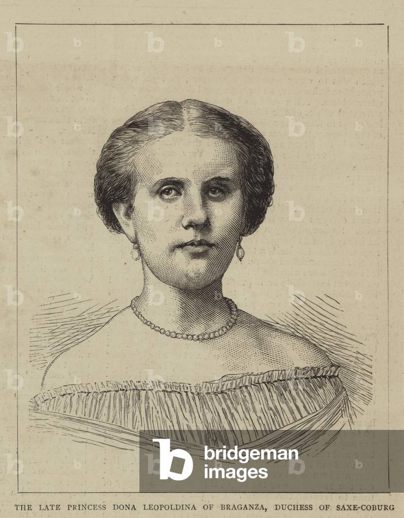 "Die verstorbene Prinzessin Dona Leopoldina von Braganza" von English School, b/w