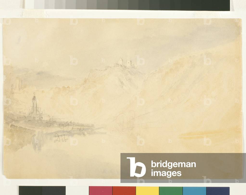 Immagine di Disegno "Dieblich On The Mosel (acquerello su matita su carta bianca)" 1839 di Joseph Mallord Will