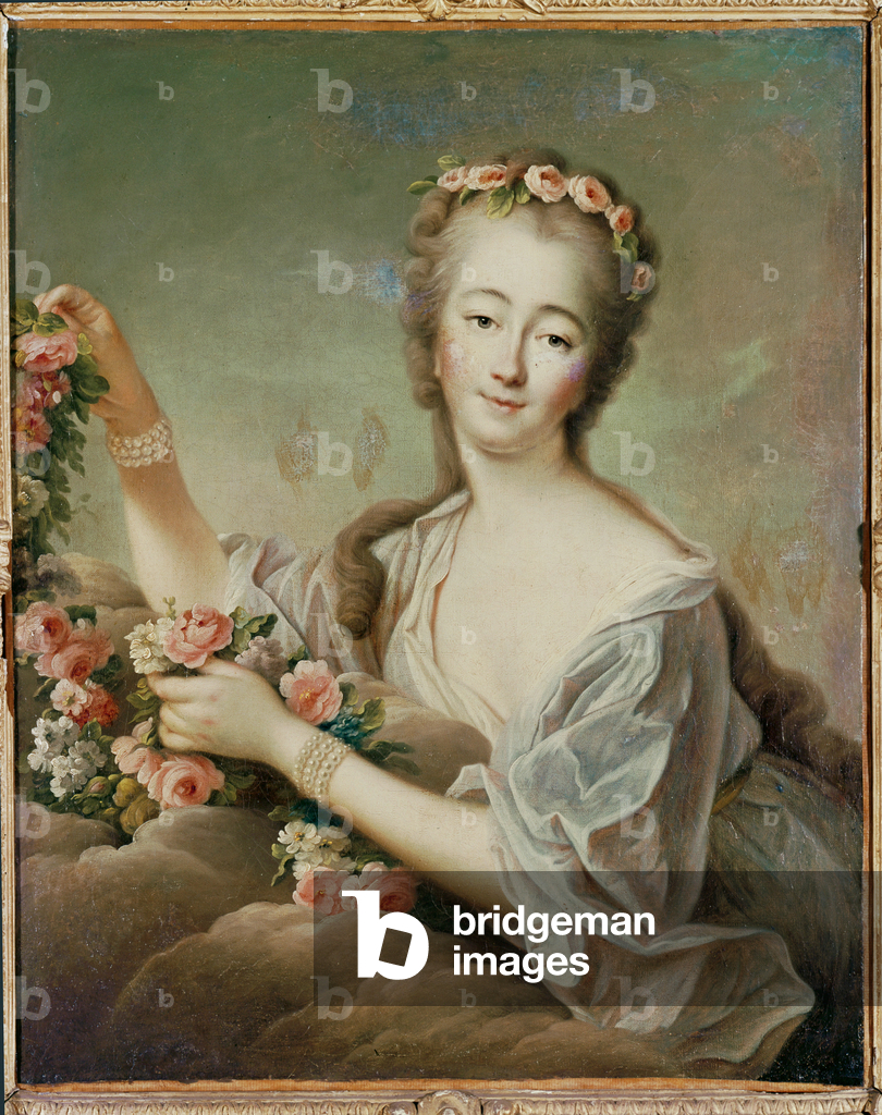 Madame Du Barry, Mätresse von Ludwig XV., als Göttin Flora ... (Gemälde auf Leinwand)