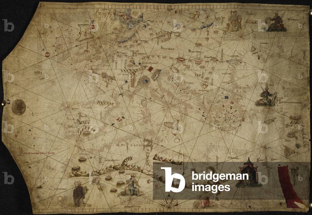 Karte von Europa, dem Mittelmeer und dem Schwarzen Meer; gezeichnet für Kardinal Giulio Feltri della Rovere