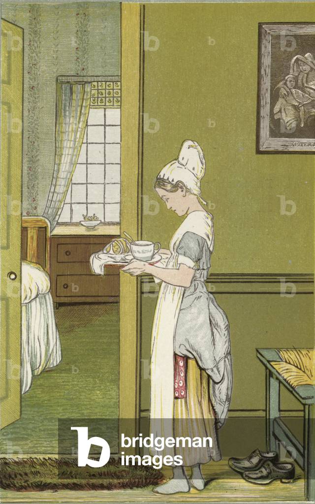 "Die Waisen (Farbe litho)" von English School