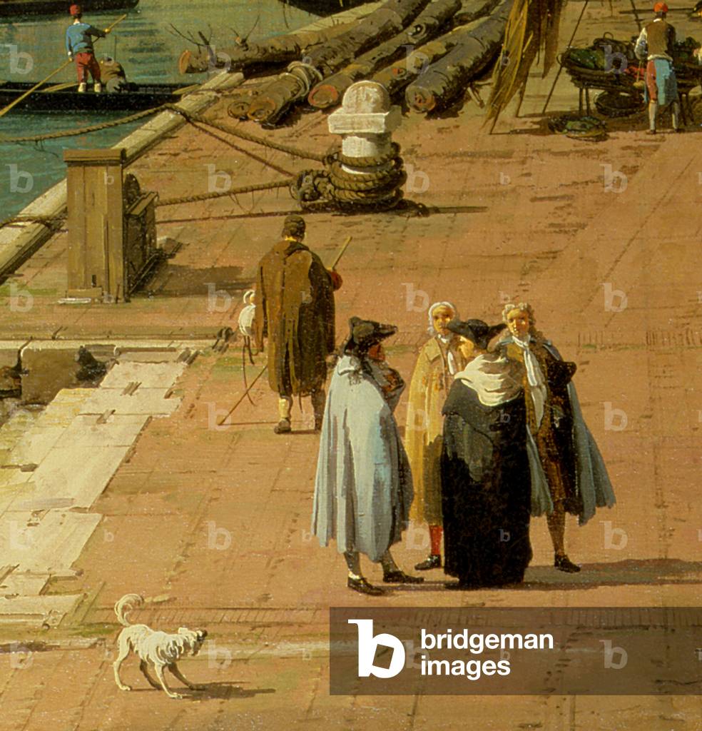 Die Riva degli Schiavoni, Blick nach Westen (Öl auf Leinwand) (Detail von 134746)