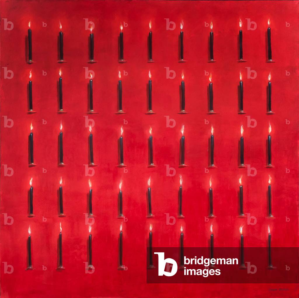 Fünfundvierzig Kerzen, Sri Lanka, 2012 (Acryl auf Leinwand)