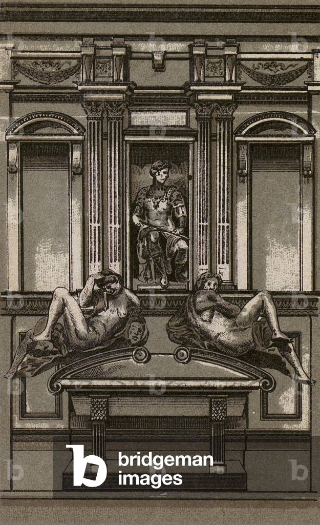 Firenze/Firenze: Tombo di Giuliano de' Medici (lito)