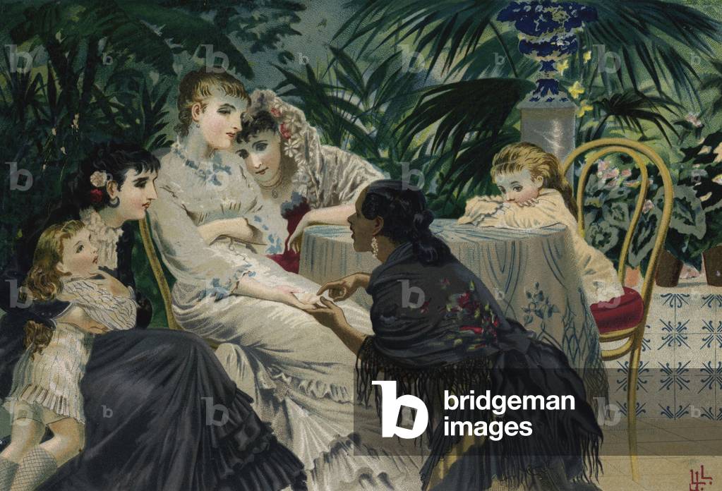 "Der Wahrsager (Chromolitho)" 1880 von European School