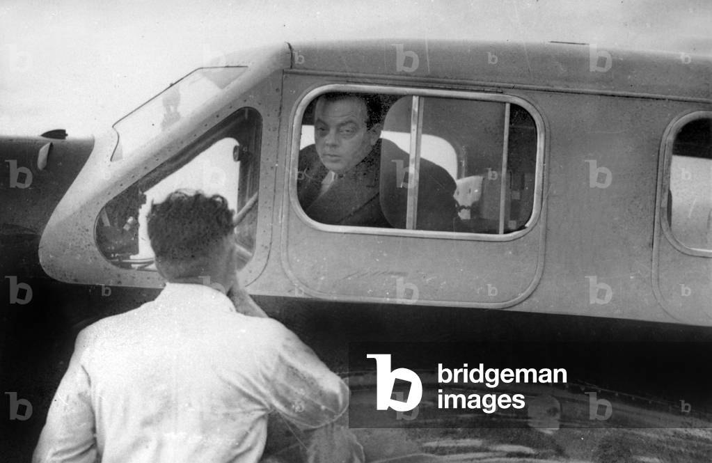 Image of Antoine De Saint Exupery Aboard his Plane Caudron 630, Talking