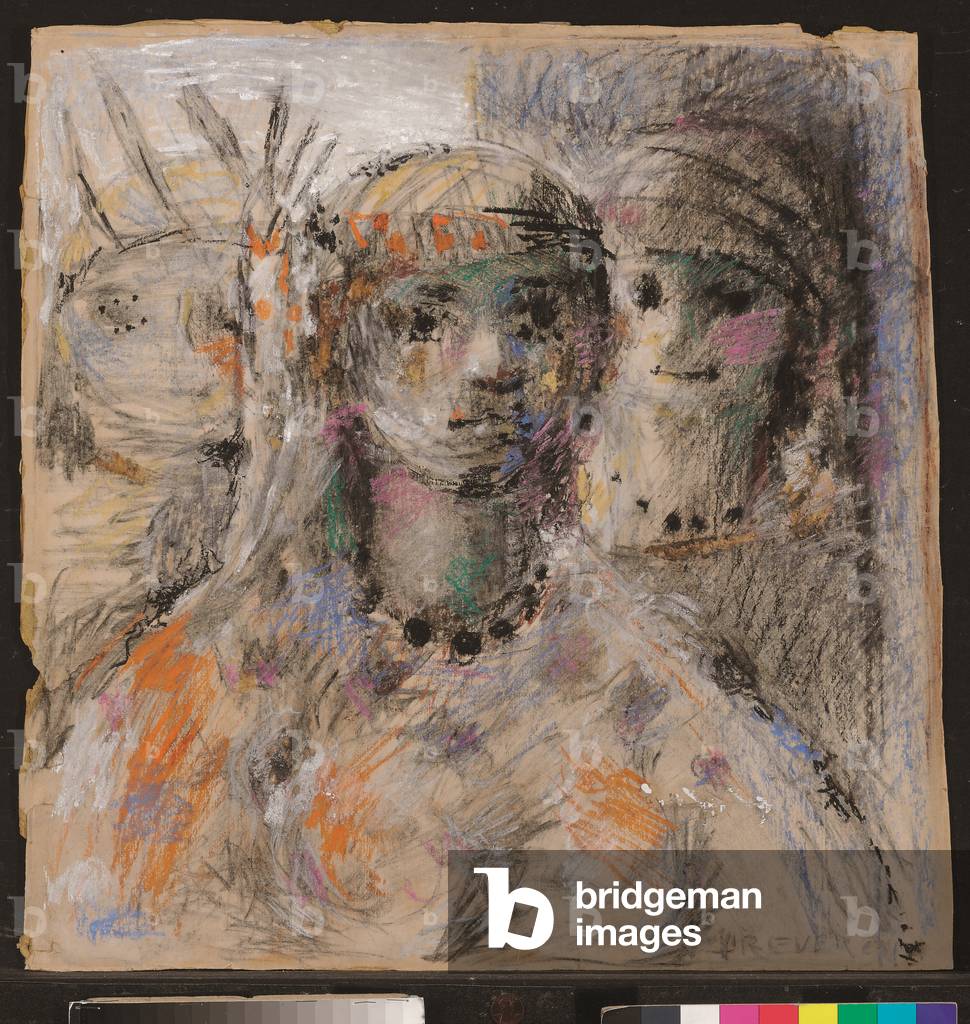 Las indias, 1947 circa (carboncino e pastello su cartone)