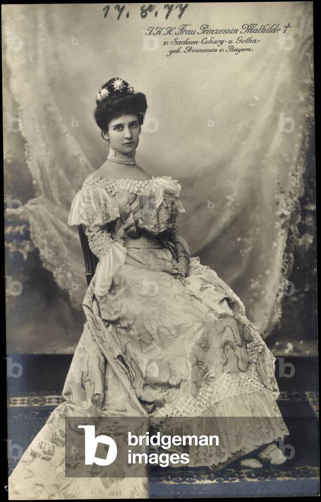 Ak Principessa Mathilde, Duchessa di Sassonia Coburgo Gotha (foto b/n)