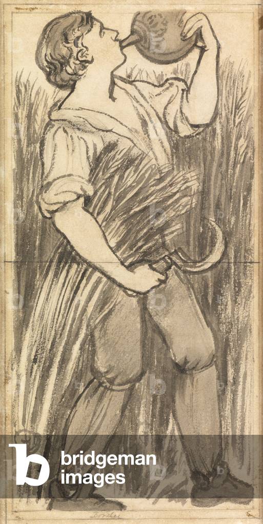 Immagine di Disegno "Luglio (mietitura) (lavaggio disegno)" 1801 di Dante Gabriel Charles Rossetti