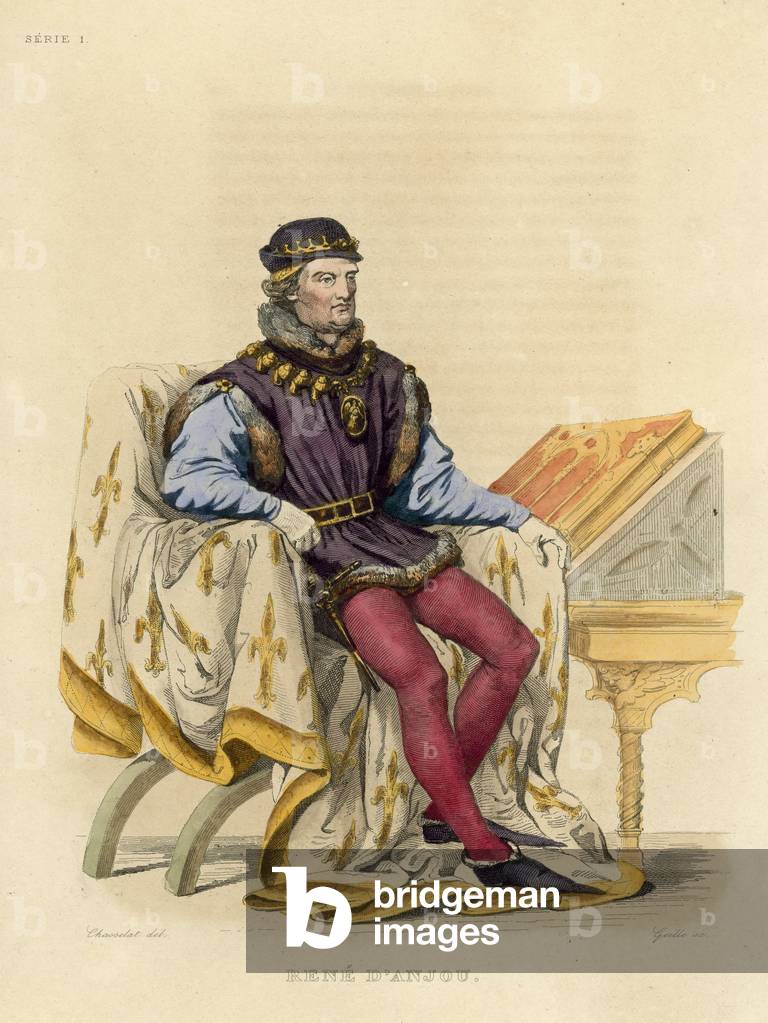René d'Anjou (incisione colorata)