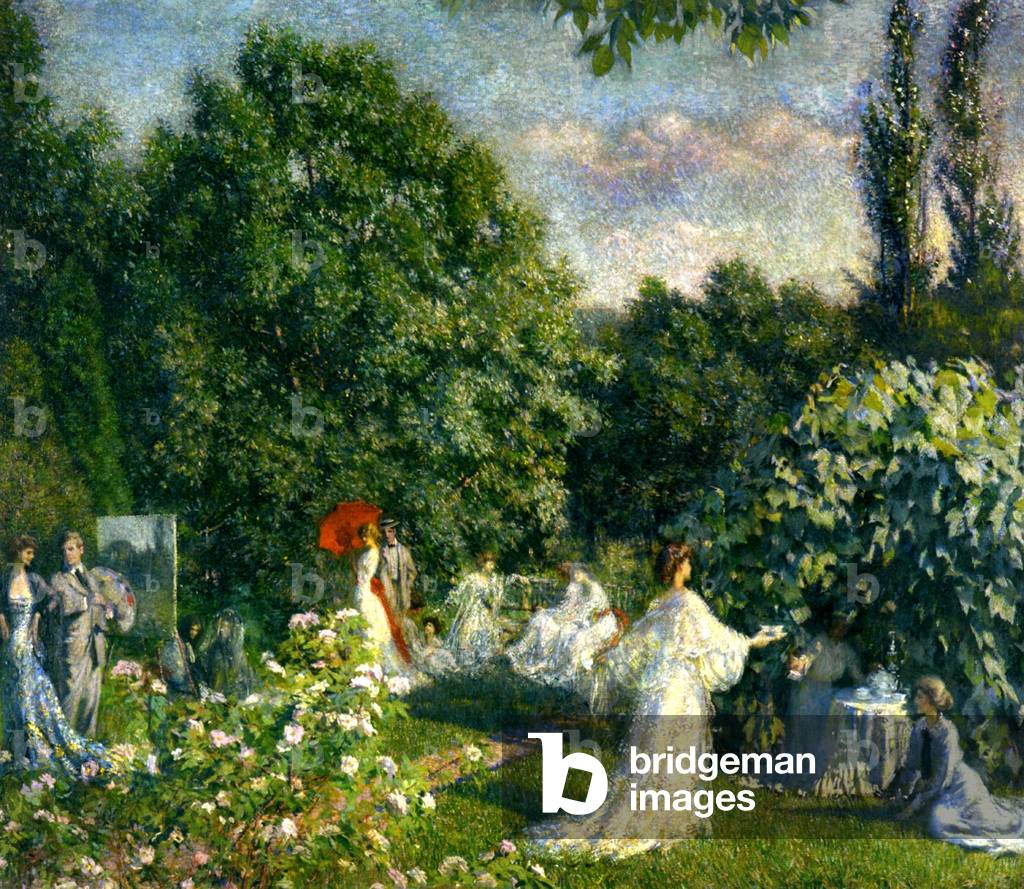 Un Giardino Party, c.1890-99 (olio su tela)