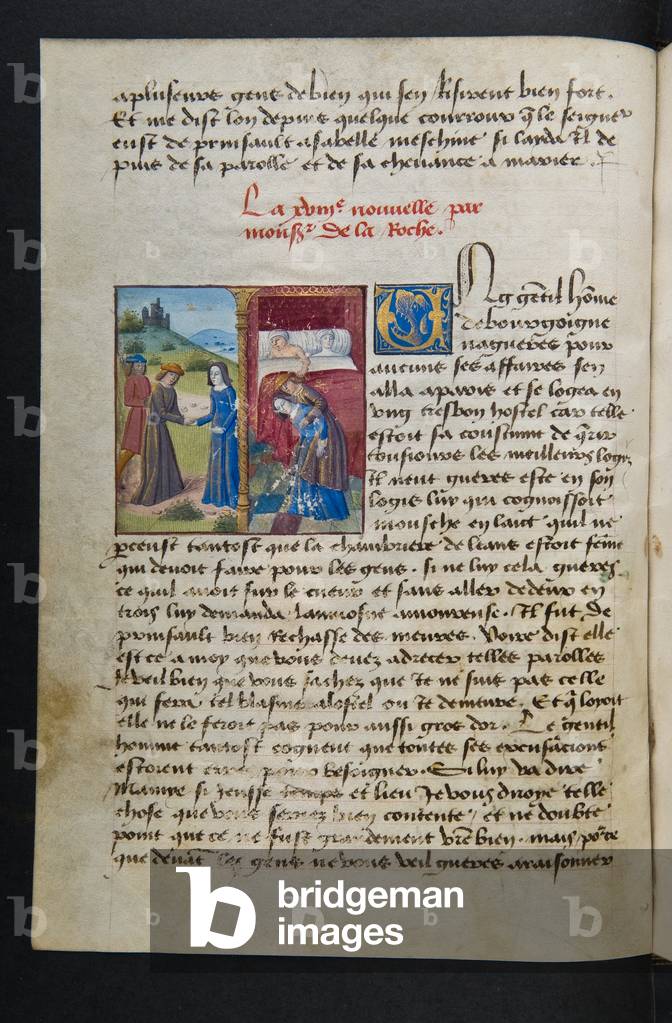 MS Hunter 252 038v Page from 'Cent Nouvelles Nouvelles c.1461-62 by French Artist