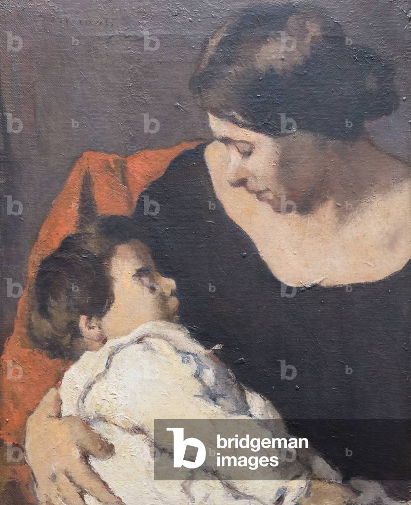 Image de Peinture représentant Femme avec enfant 1927 par Ludovico Tommasi