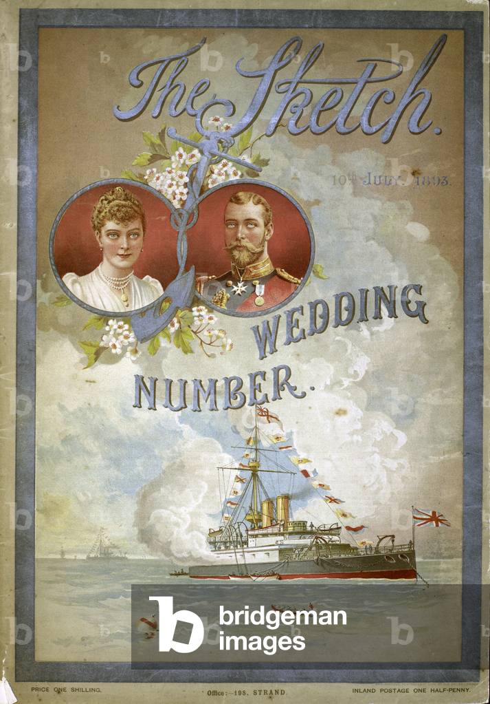 Portraits de Prince George et Mary de Teck. Le mariage de Prince George, duc d'York (plus tard George V du Roy