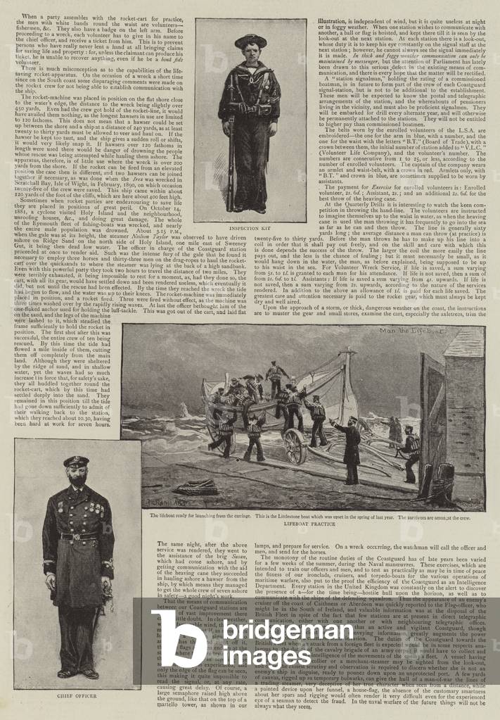 Image of Print depicting Our Coastguard (litho) by Charles J. Staniland, b/w
