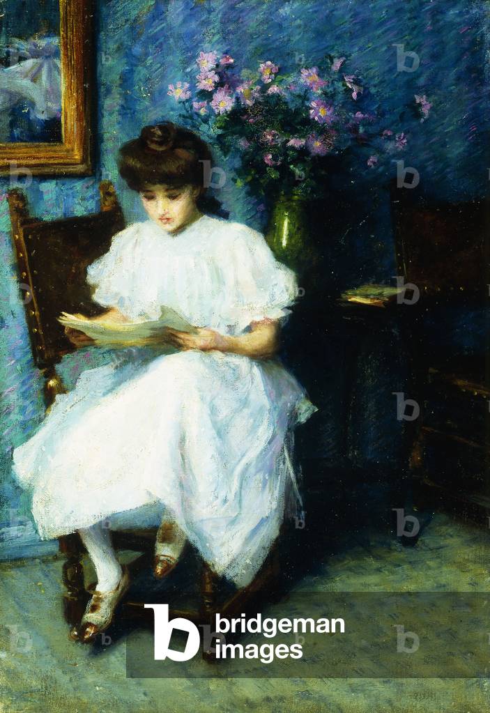 Lesen im Salon, (öl auf leinwand)