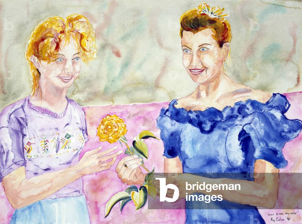 Donor in Blue Killed in an Accident 9watercolour) by Roy Calne